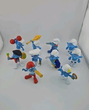 Smurfs Figures Lot of 10 McDonalds Happy Meal Toys 2011 Peyo 3” PVC Cartoon